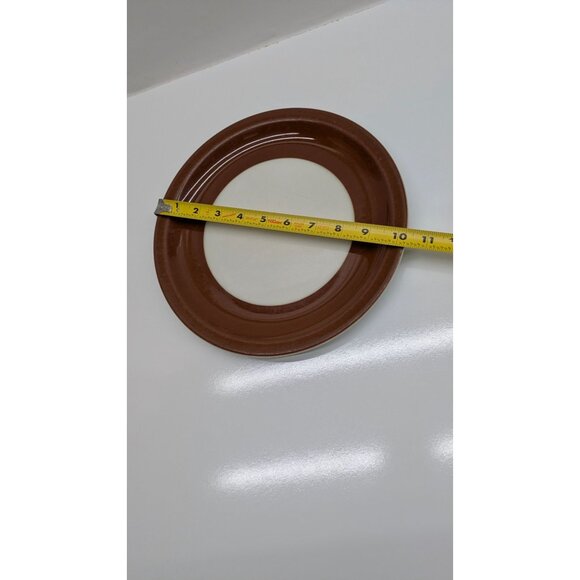 Syracuse China 12-A Dinner Plate 10.25" Brown Cream USA Vintage Restaurant Ware - Picture 3 of 6